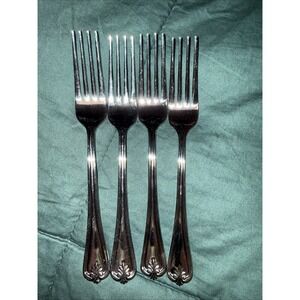 Lenox BUTLER'S GOURMET 18/8 Stainless Glossy Silverware 4 Dinner Forks 8 in.